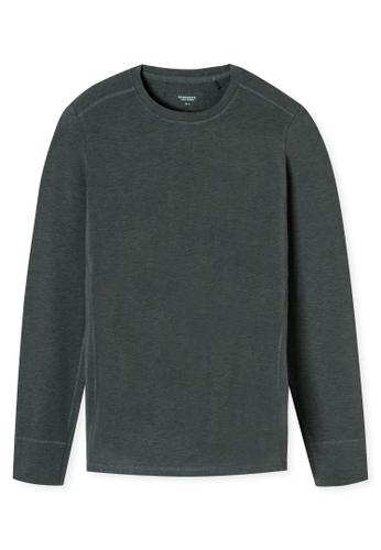 Shirt Langarm 8 - Dunkelgrau-gem.
