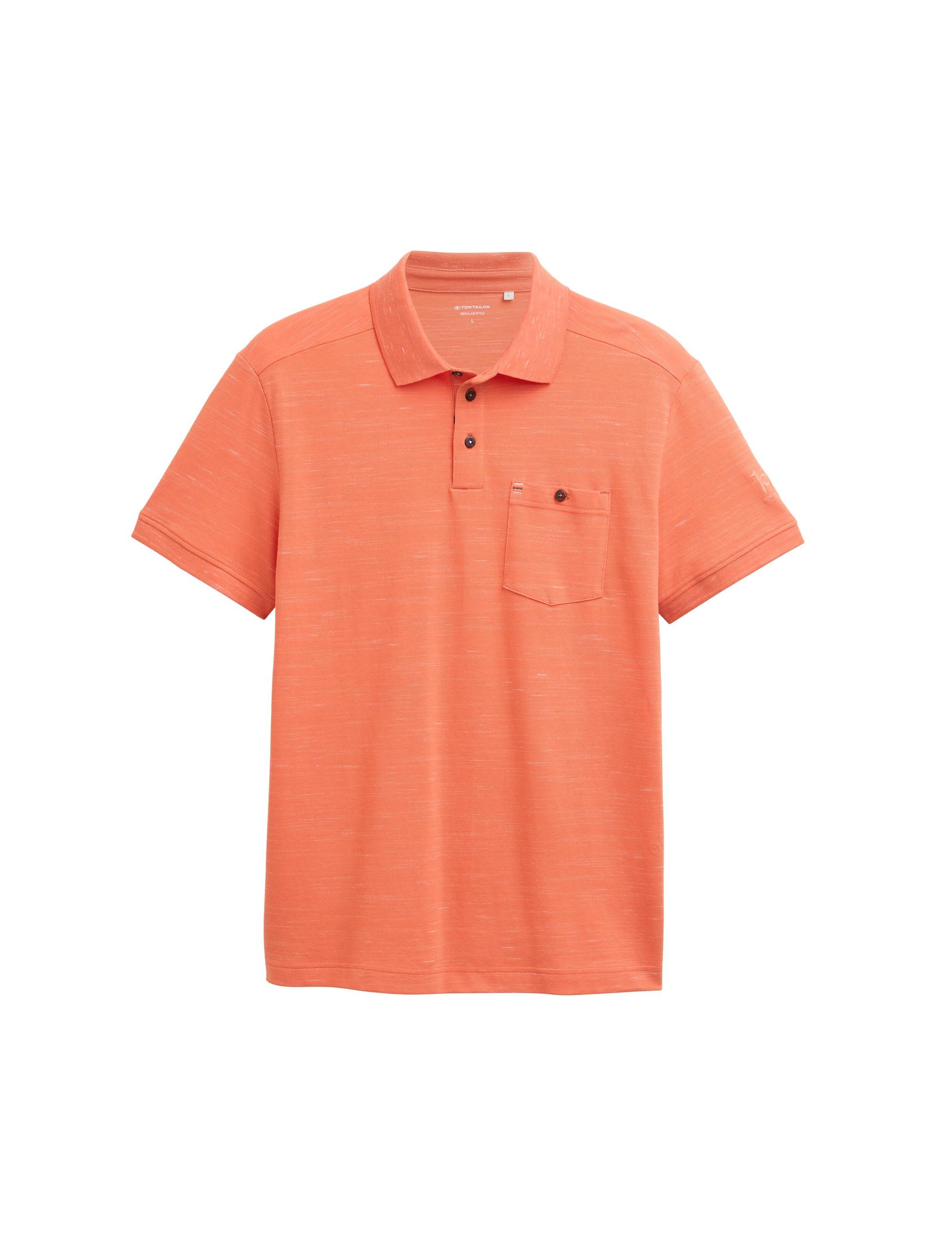 Poloshirt mit Brusttasche M Regular Fit - Brick Orange