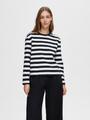 SLFESSENTIAL LS STRIPED BOXY TEE NOOS L Box Fit - Dark Sapphire