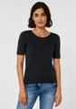 Basic T-Shirt mit Rundhals in Unifarbe XL - Black