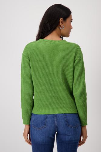 Strickpullover mit Perlfangmuster 42 - Avocado
