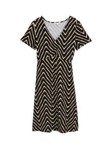 Kleid mit Raffungen 36 Regular Fit - Black Zig Zag Design