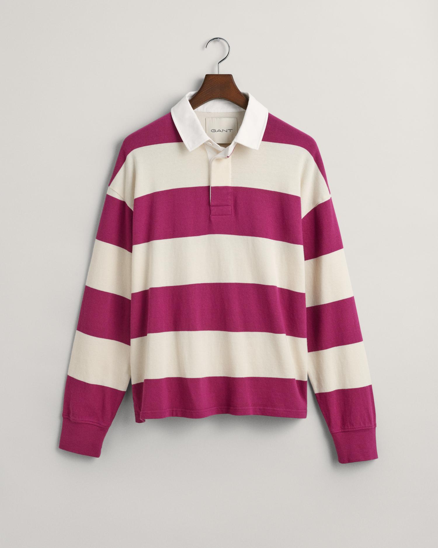 Heavy Rugger mit Blockstreifen XL - Beautyberry Purple