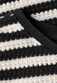 Strick-Look Streifenshirt Schwarz 38
