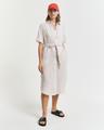 Gestreiftes Hemdblusenkleid aus Leinen 36 - Dry Sand