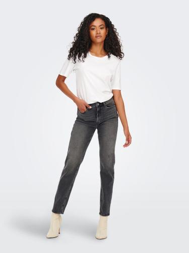 ONLEMILY STRETCH HW ST AK DNM CRO614NOOS 31/30 Gerade geschnitten - Dark Grey Denim