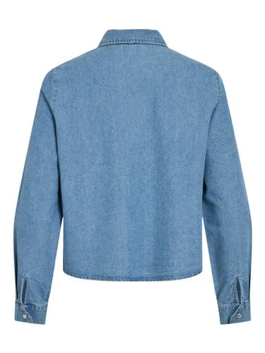 VICONGA L/S BOW DENIM SHIRT 36 Normal geschnitten - Light Blue Denim