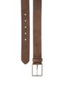 Ledergürtel mit eckiger Dornschließe 95 - Brown Uni
