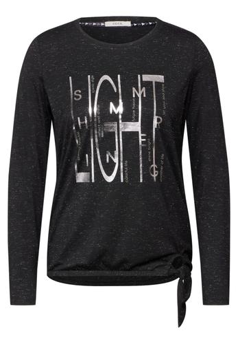 Shirt mit Artwork L - Black Melange
