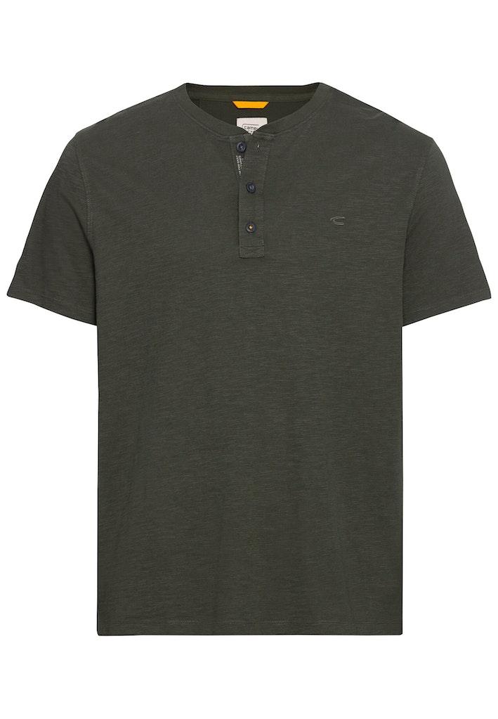 Kurzarm Henleyshirt aus reiner Baumwolle Grün XXL
