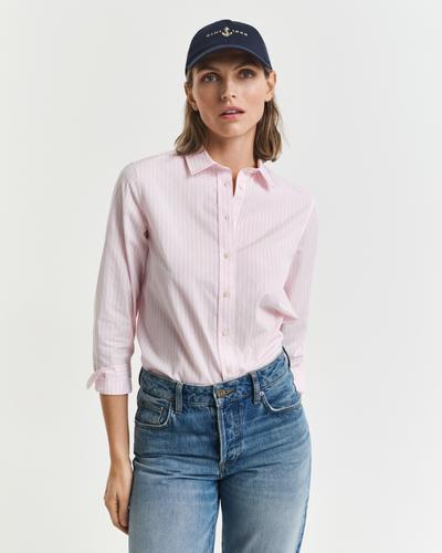 Regular Fit Popeline Bluse mit Streifen 36 - Light Pink