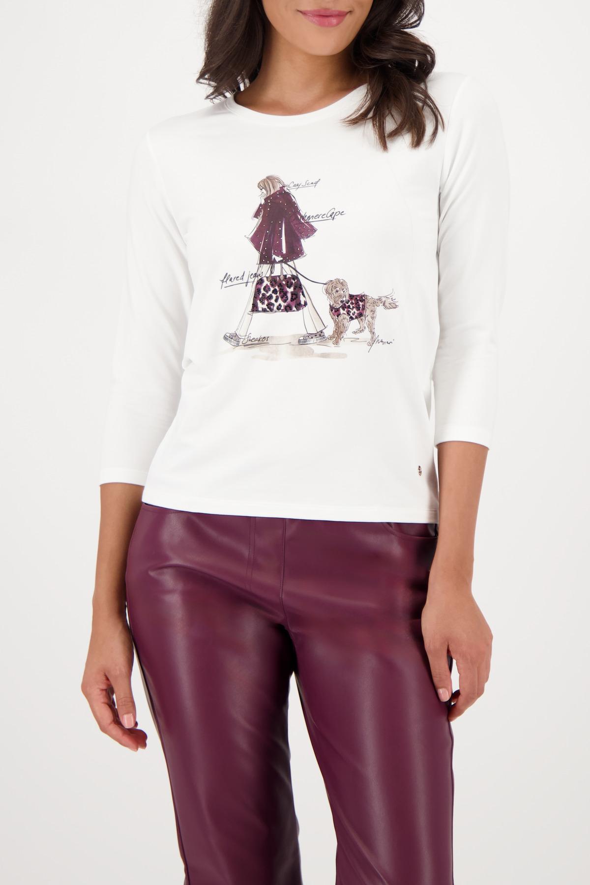 T-Shirt mit Strassdesign 38 - Off-white
