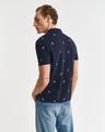 Graphic Poloshirt Boots-Stickerei M - Evening Blue