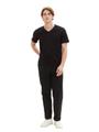 Basic T-Shirt im 2er-Pack mit V-Ausschnitt XXL Regular Fit - Black