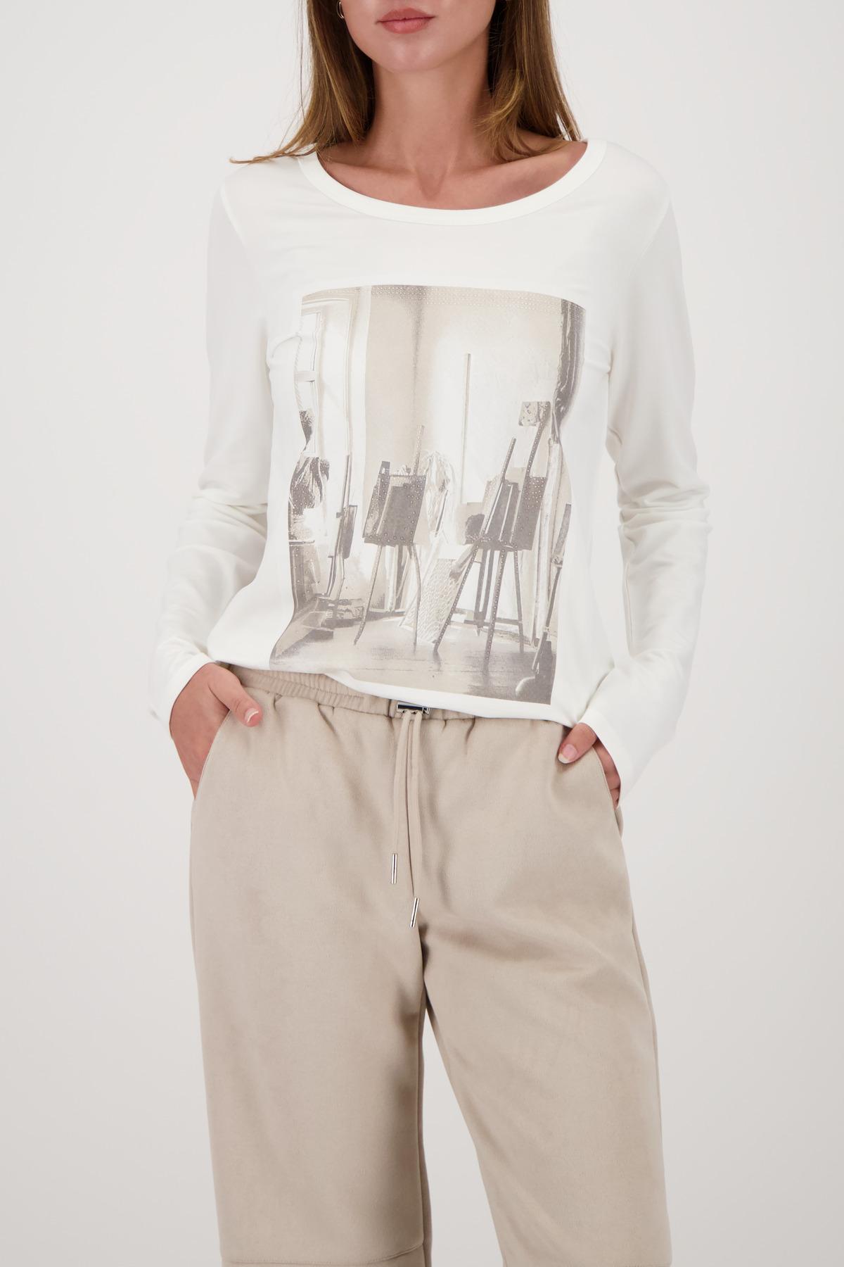 Langarmshirt mit Atelier-Druck 38 - Off-white