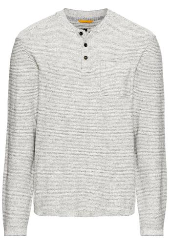 Henley Langarmshirt aus einem Baumwollmix Grau M