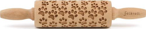 folkroll Teigroller »3D-Motiv-Teigrolle« Buchenholz, Hundepfote