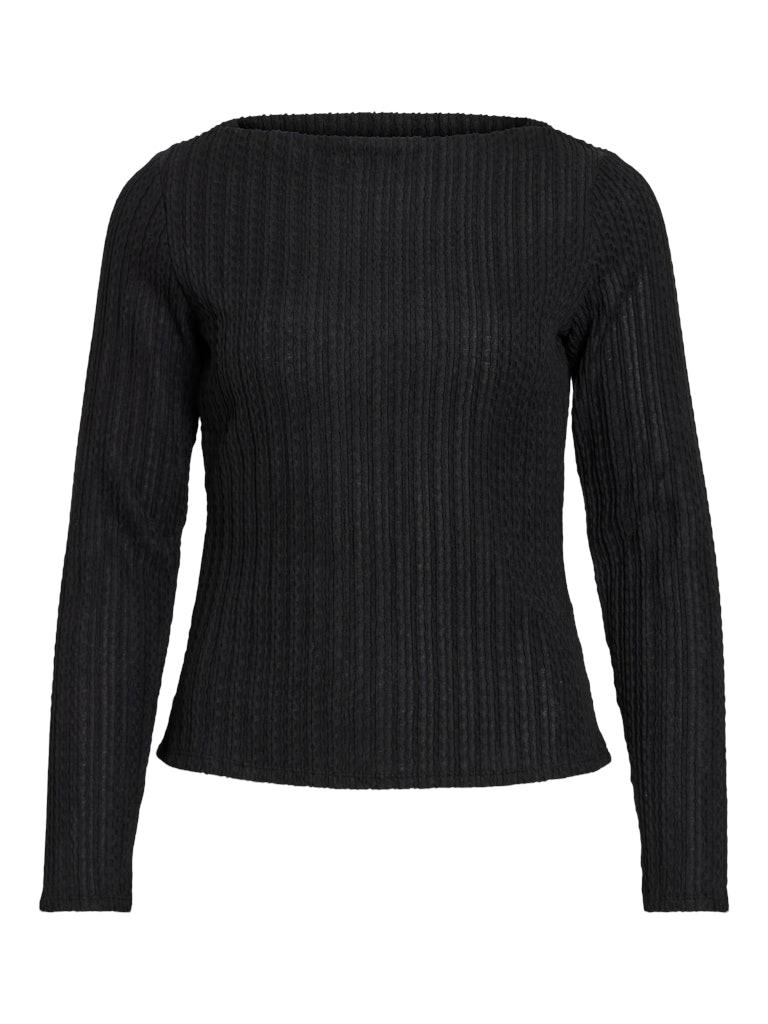 VIADILENA BOATNECK L/S TOP/R Schwarz XS
