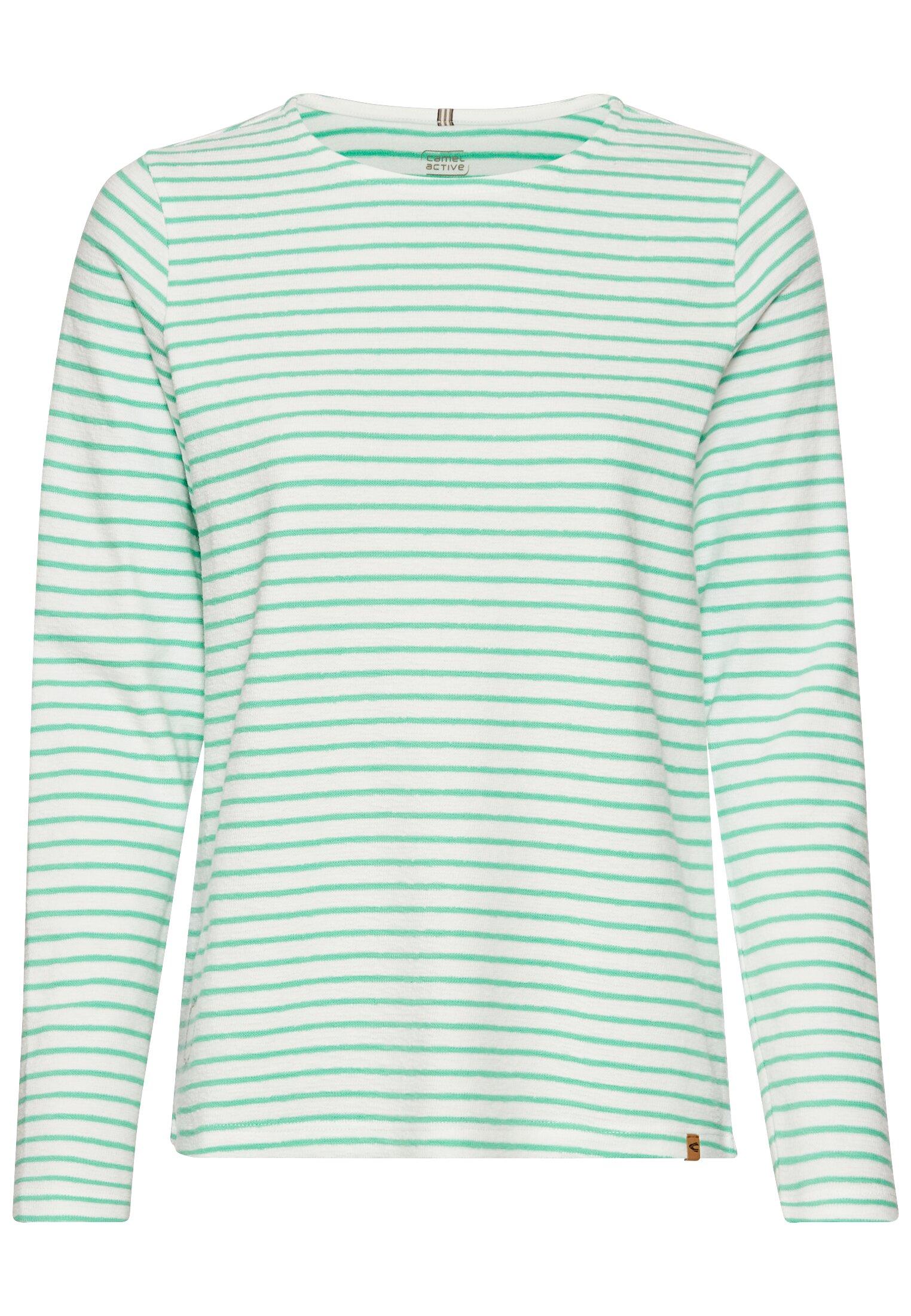 Langarmshirt mit Rundhalsausschnitt S Regular Fit - Peppermint Stripes