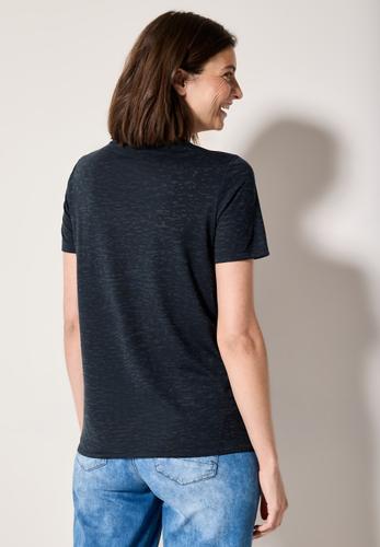 Ausbrenner-Shirt mit Wording M - Universal Blue