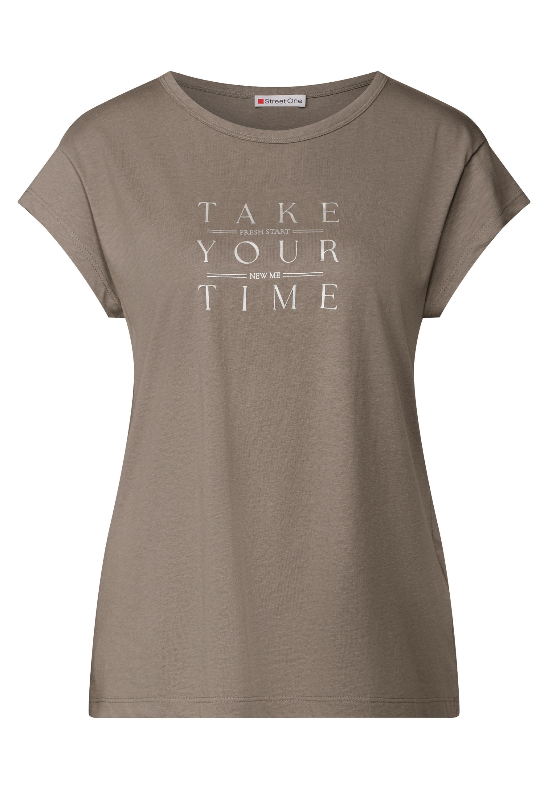 Shirt mit Wording Braun 40