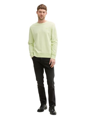 Basic Sweatshirt mit Logo-Print XL Regular Fit - Lime Cream Green