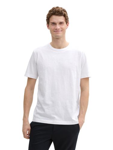 Basic T-Shirt aus Baumwolle XXL Regular Fit - White