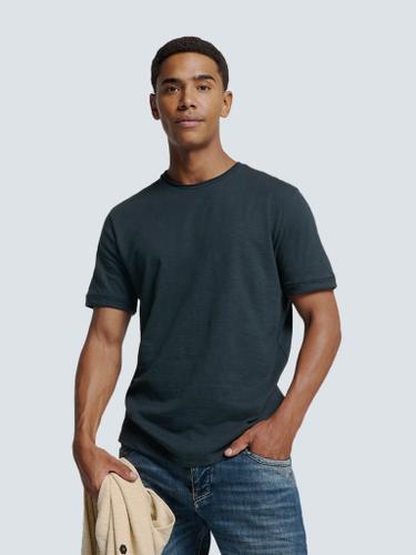 T-Shirt Crewneck Slub Blau S