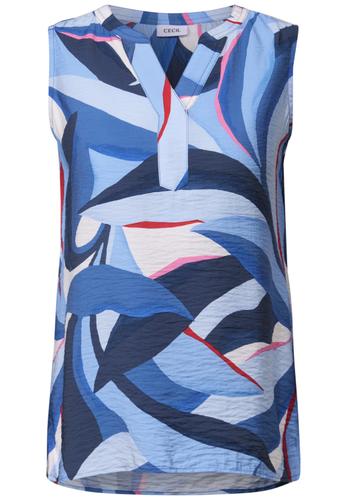 Gemustertes Blusentop L - Urban Navy Blue