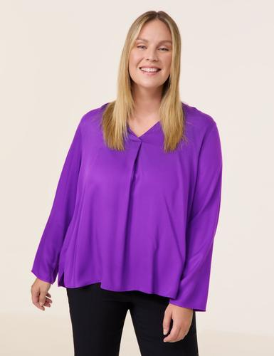 Langarmbluse mit V-Ausschnitt 46 Leger | Leicht ausgestellt - Magic Purple
