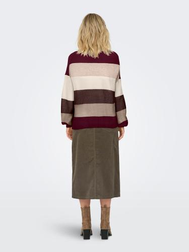 ONLATIA LIFE L/S STRIPE PULLOV KNT NOOS XL Normal geschnitten - Zinfandel