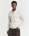 Sacker Rib Sweatshirt mit Reißverschlusskragen L - Cream