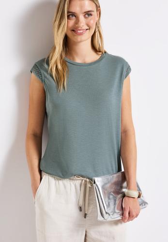 Shirt mit Häkeldetails 38 - Arona Blue