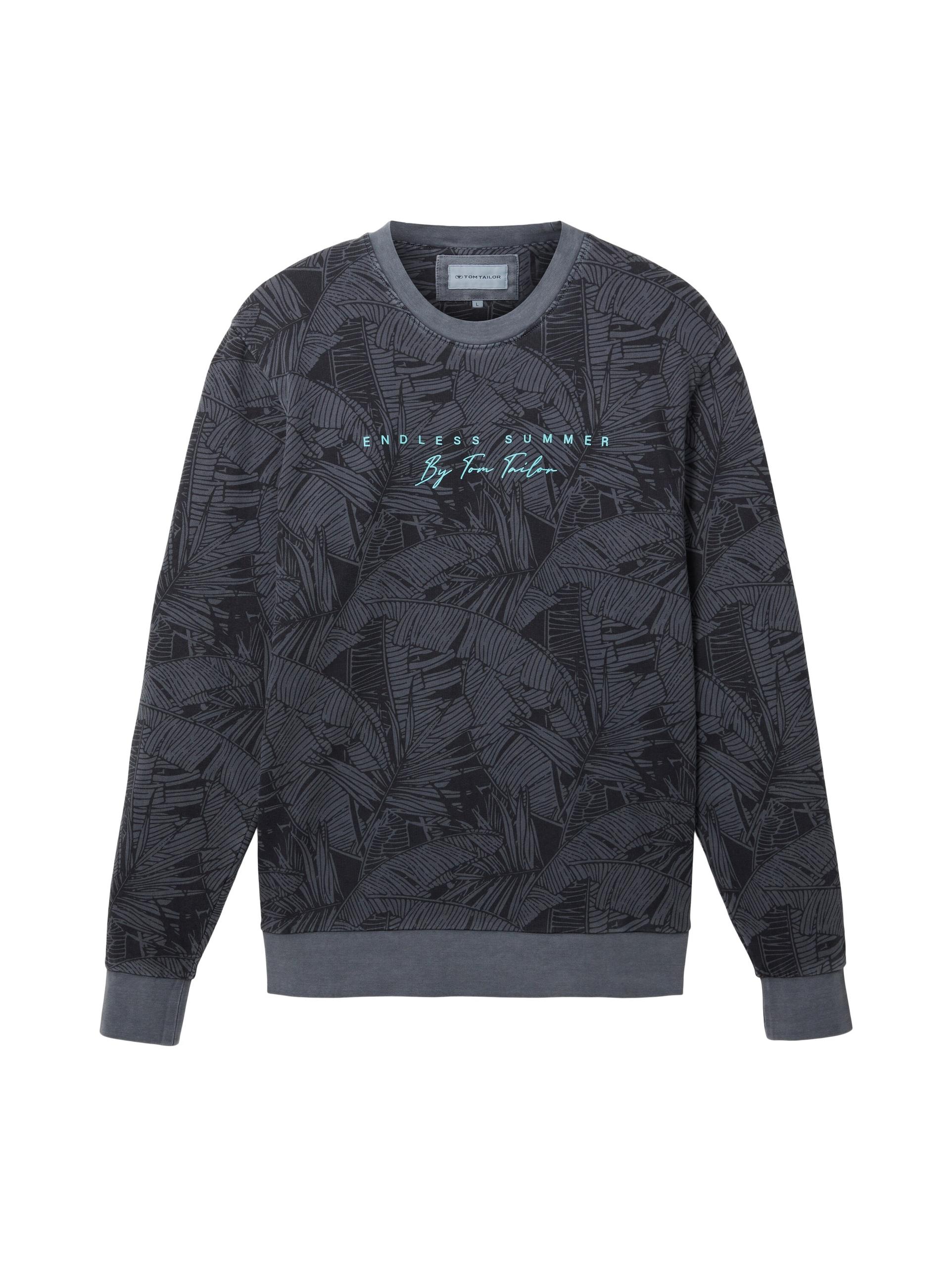 Sweatshirt mit Allover-Print XXXL Regular Fit - Navy Tonal Big Leaf Design