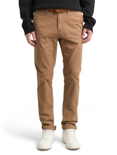 Slim Fit Chino Hose mit Gürtel 34/34 Slim Fit - Honey Camel Beige