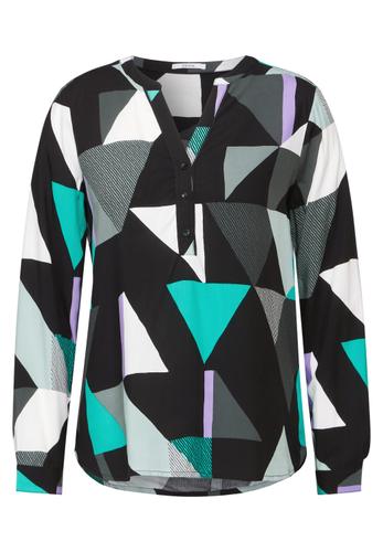 Bedruckte Bluse S - Black