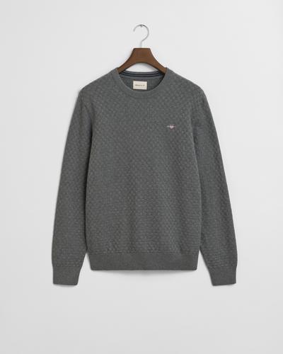 Rundhalspullover mit Mikrostruktur XXXL - Dark Grey Melange