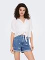ONLPAULA LIFE S/S TIE SHIRT WVN NOOS M Normal geschnitten - White