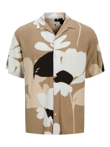 JJJEFF MONOCHROME RESORT SHIRT SS S Locker geschnitten - Coriander