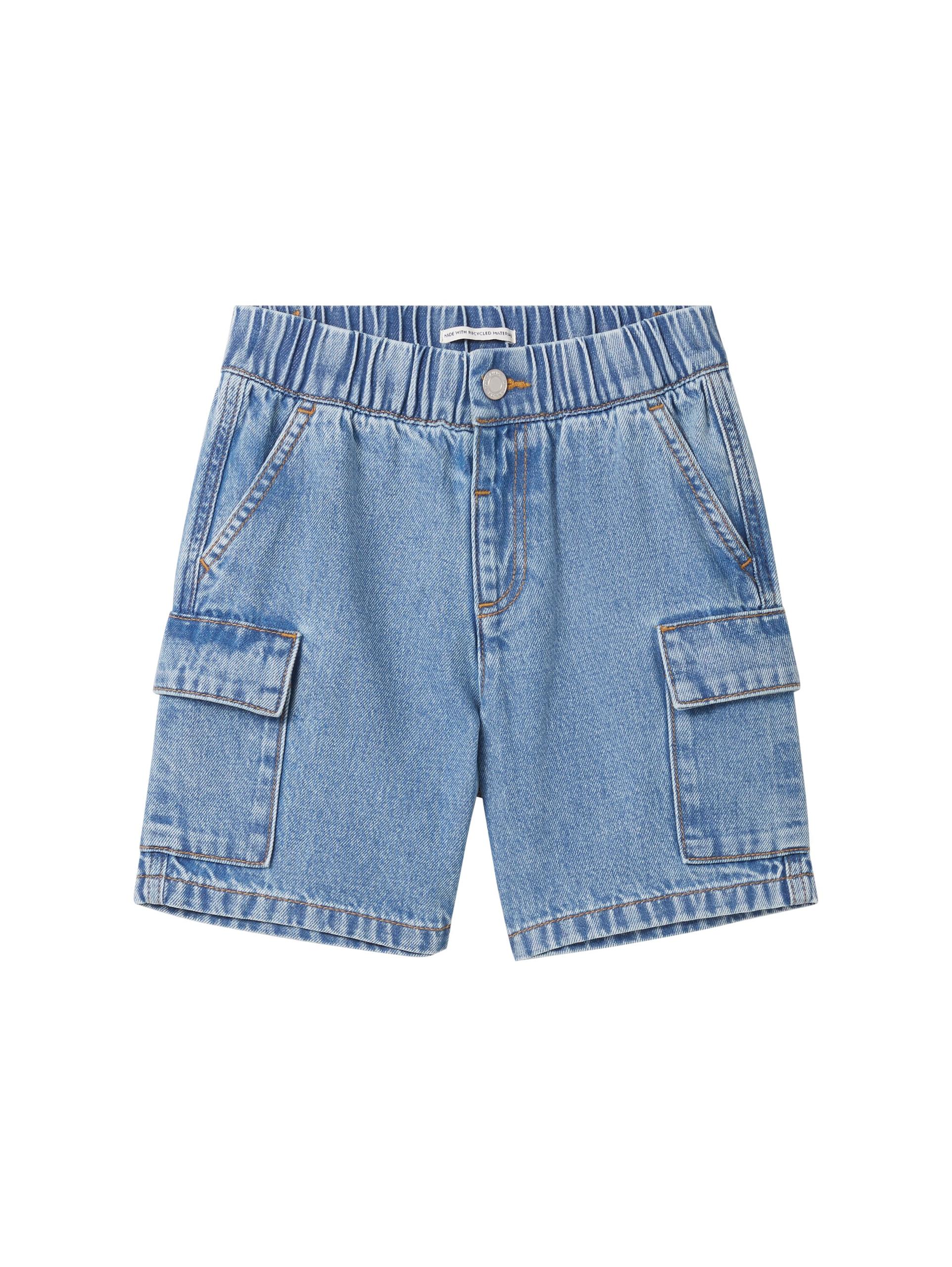 Cargo Jeansshorts mit recycelter Baumwolle 110 Regular Fit - Light Stone Blue Denim