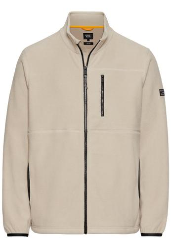 Fleecejacke mit Stehkragen Beige XL