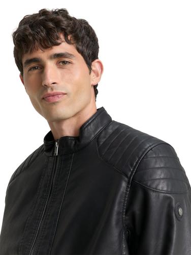 Bikerjacke aus Kunstleder XXL Regular Fit - Black