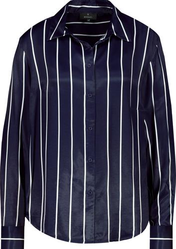 Satinbluse mit Streifen 36 - Deep Ocean Gemustert