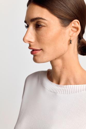 finegauge seamless pullover recycled Weiß M