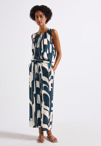 Gemusterte Wide Leg Hose 42/7/8 Hosen - Tide Blue