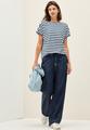 Gestreiftes Strukturshirt M - Urban Navy Blue