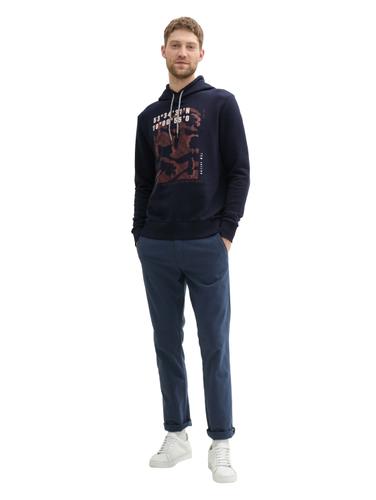 Basic Hoodie mit Print M Regular Fit - Sky Captain Blue