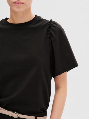 SLFPENELOPE 2/4 RUFFLE TEE NOOS XL Normal geschnitten - Black