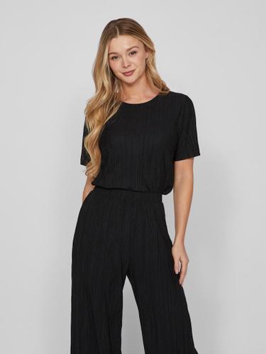 VIPLISA O-NECK S/S TOP - NOOS XS Normal geschnitten - Black Beauty