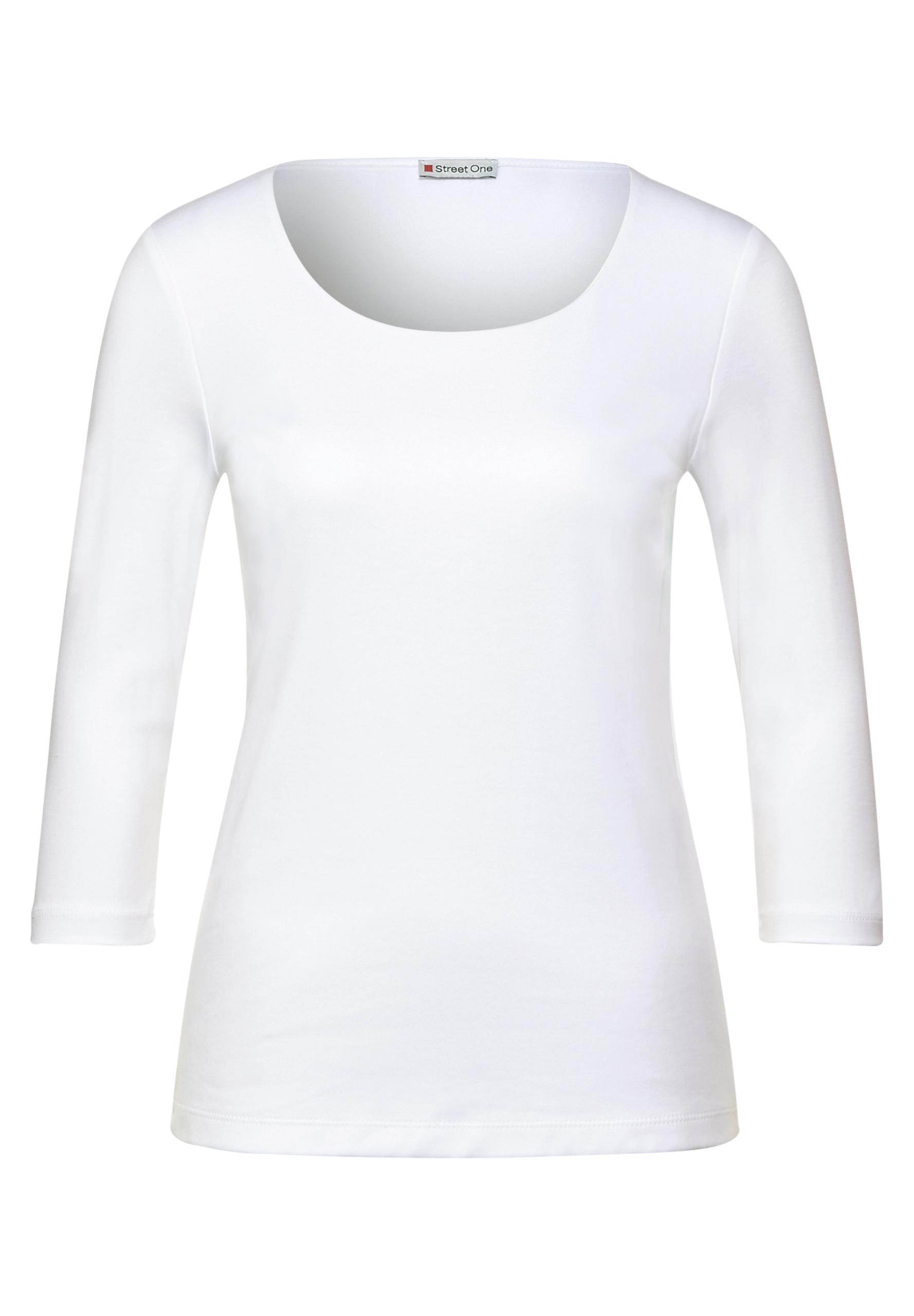 Basic T-Shirt mit 3/4 Arm 34 - White